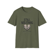 Still Breathing T‑Shirt — Heart Patch Graphic Tee (Mental Health Awareness)