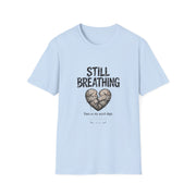 Still Breathing T‑Shirt — Heart Patch Graphic Tee (Mental Health Awareness)