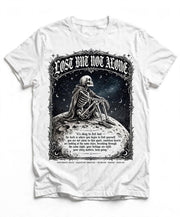 Lost But Not Alone Skeleton T-Shirt | Mental Health Celestial Gothic Graphic Tee