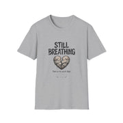 Still Breathing T‑Shirt — Heart Patch Graphic Tee (Mental Health Awareness)