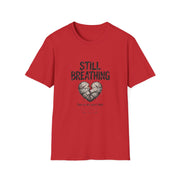 Still Breathing T‑Shirt — Heart Patch Graphic Tee (Mental Health Awareness)
