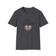 Still Breathing T‑Shirt — Heart Patch Graphic Tee (Mental Health Awareness)