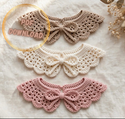 Handmade Crochet Baby Collar with Bow – Vintage Cotton Detachable Collar, Newborn & Toddler Boho Cute Neck Accessory