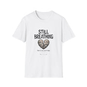Still Breathing T‑Shirt — Heart Patch Graphic Tee (Mental Health Awareness)