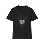 Still Breathing T‑Shirt — Heart Patch Graphic Tee (Mental Health Awareness)