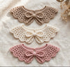 Handmade Crochet Baby Collar with Bow – Vintage Cotton Detachable Collar, Newborn & Toddler Boho Cute Neck Accessory