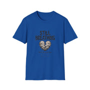 Still Breathing T‑Shirt — Heart Patch Graphic Tee (Mental Health Awareness)