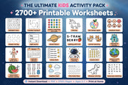 The Ultimate Kids Activity Pack - 2700+ Printable Worksheets for Ages 3-7 | Preschool Learning Bundle