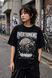 Overthinking Kills Dreams Graphic T-Shirt | Mental Health Streetwear Aesthetic Tee