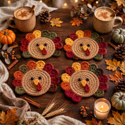 Crochet Turkey Pattern Bundle | Hat, Coasters & Holder