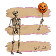 Well Shit Skeleton Balloon PNG, Funny Halloween Png, Spooky Season T-Shirt Design, Skeleton Losing Balloon Graphic, Cute Halloween Digital Download