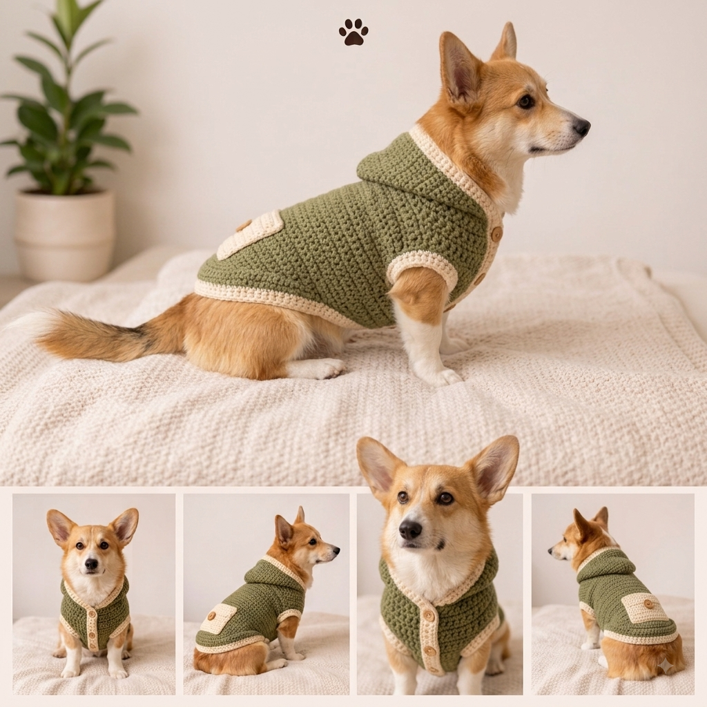 Cozy Crochet Dog Hoodie Pattern - Cute Handmade Dog Sweater & Outfit (Instant PDF Download)