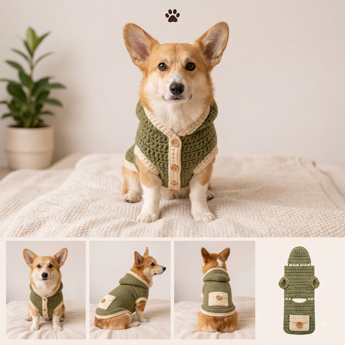 Cozy Crochet Dog Hoodie Pattern - Cute Handmade Dog Sweater & Outfit (Instant PDF Download)