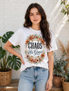 Boho Floral Christian Shirt|Even In The Chaos His Grace Still Finds Me