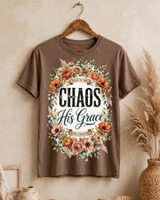 Boho Floral Christian Shirt|Even In The Chaos His Grace Still Finds Me