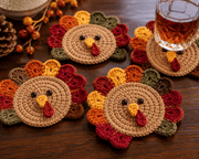 Crochet Turkey Pattern Bundle | Hat, Coasters & Holder