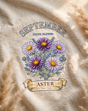 September Aster Birth Flower Shirt PNG Design