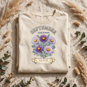 September Aster Birth Flower Shirt PNG Design